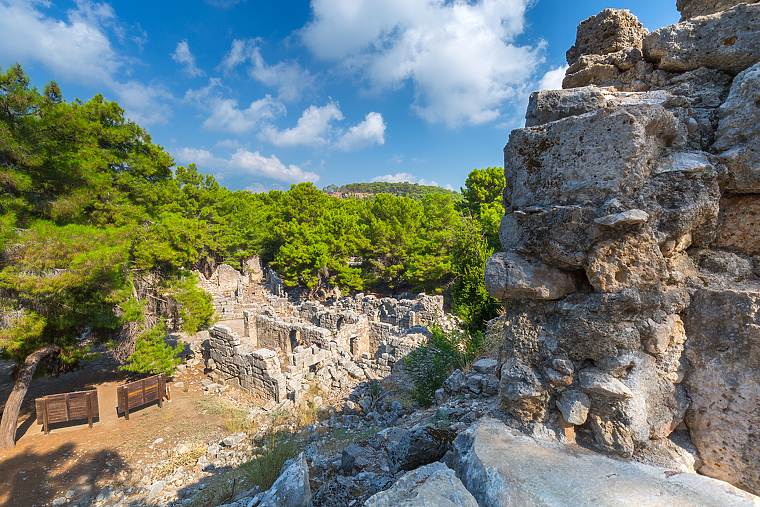 Руины древнего города Фазелис в провинции Анталья Турция